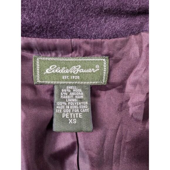 Eddie Bauer Women Maroon Blazer 3 Button Tailored Wool Jacket Size Petite XS - Picture 5 of 8